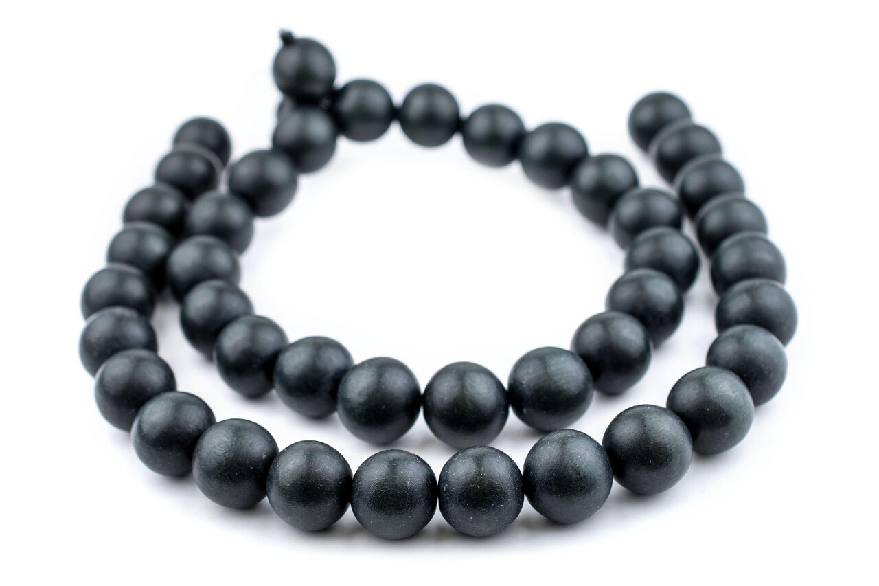 The Bead Chest Natural 20mm Wooden Beads in Charcoal for Jewelry Making – Round Loose Wood Spacer Beads I Approximately 20 Beads